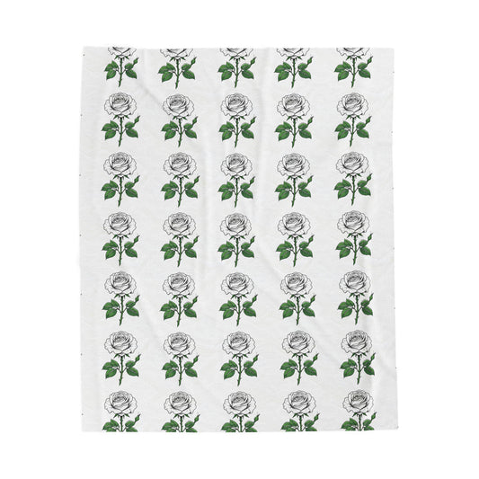 Plush Blanket Bed of Roses Design by Jean LaTasse, Floral Cozy Cover for Sleeping and Relaxing, Gift for Nature Lovers, Warm Throw for