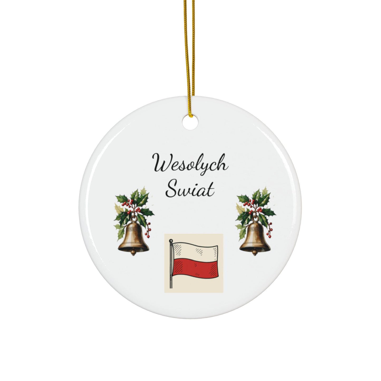 Ceramic Ornaments, Personalized Polish Christmas Design, Double-Sided (1pc, 3pcs, 5pcs, 10pcs), Holiday Decor, Christmas Ornaments, Polish