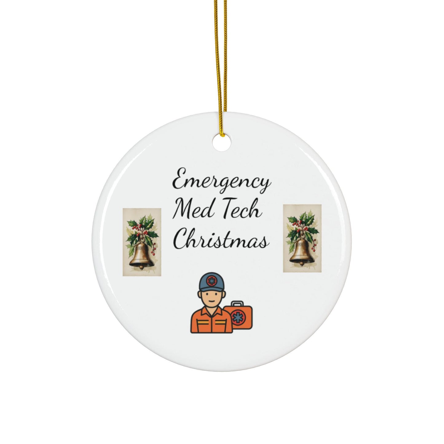 Emergency Med Tech Christmas Decorative Ornaments, Personalized Holiday Decor, Gifts for Healthcare Workers, Double-Sided Ceramic [...]