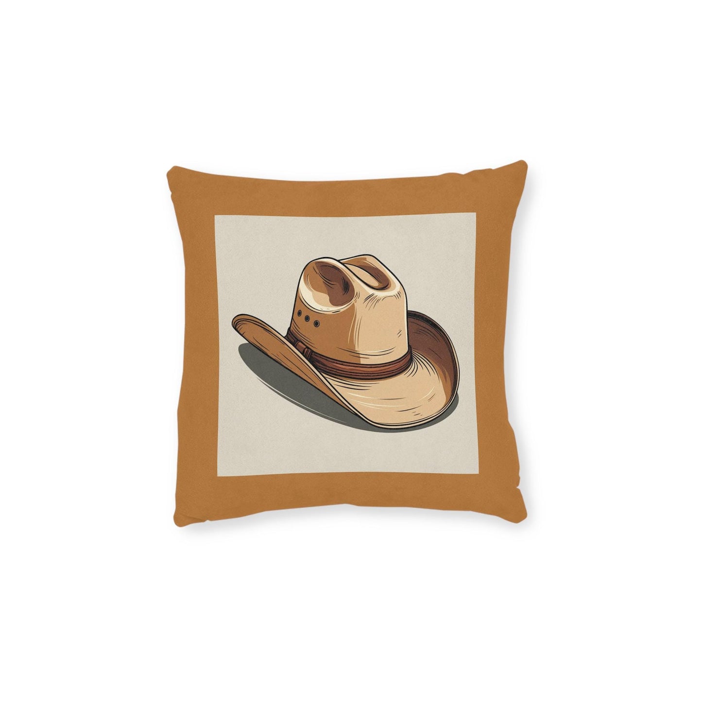 Western Cowboy Square Pillow - Jean LaTasse Design, Young Cowpoke Decor, Ranch Home Accent, Bunk Room Chair Cushion, Western Theme Decor
