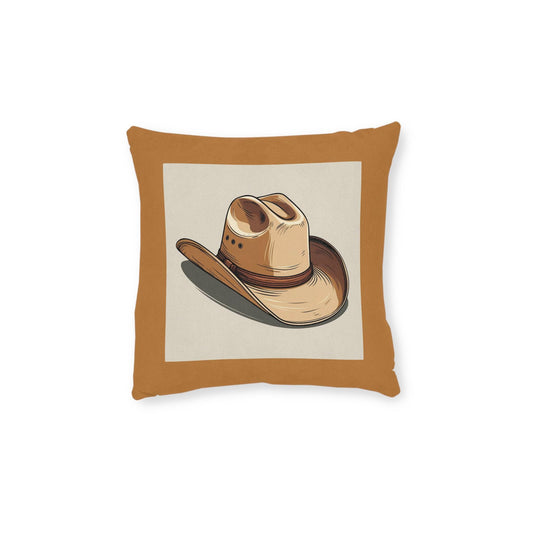 Western Cowboy Square Pillow - Jean LaTasse Design, Young Cowpoke Decor, Ranch Home Accent, Bunk Room Chair Cushion, Western Theme Decor