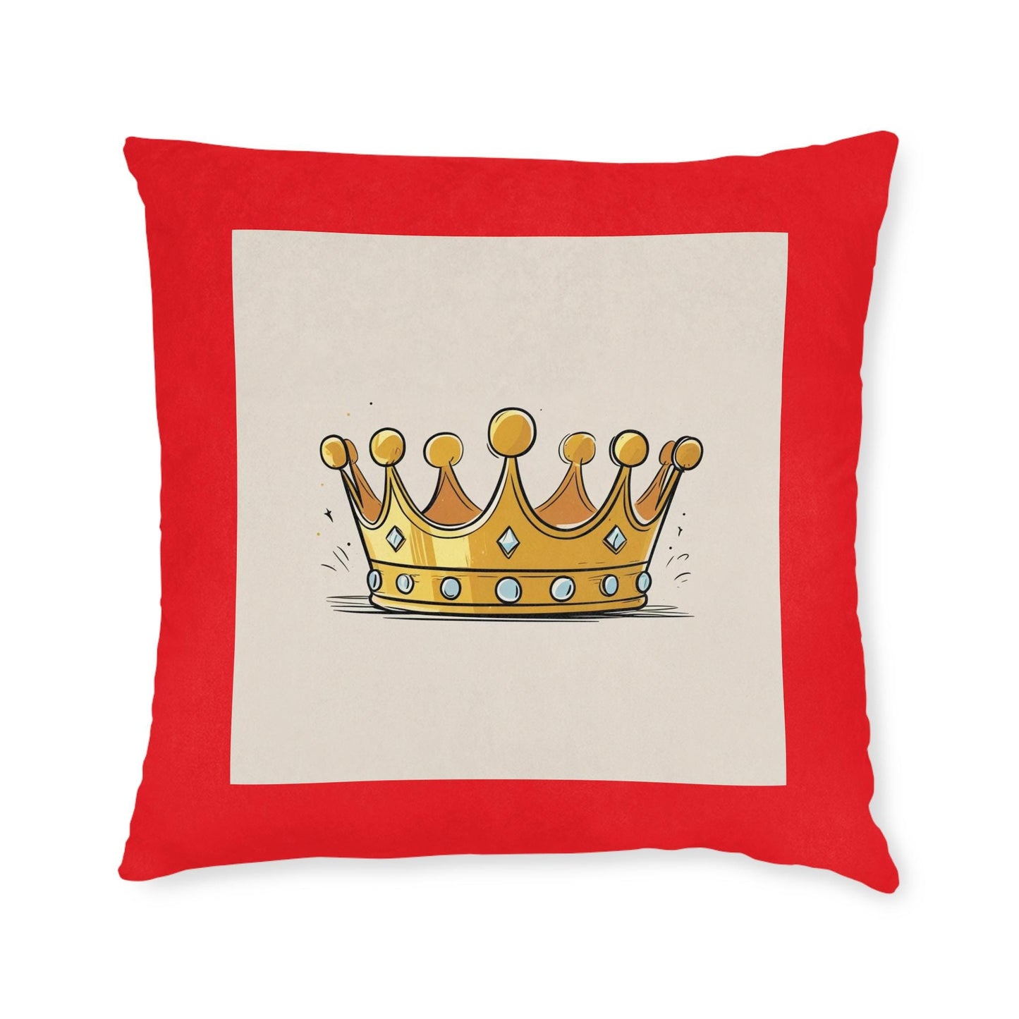 Square Pillow - Young King Royal Crown Design, Throw Pillow for Royal Bed Chamber, Home Decor, Gift for King, Cushion Cover