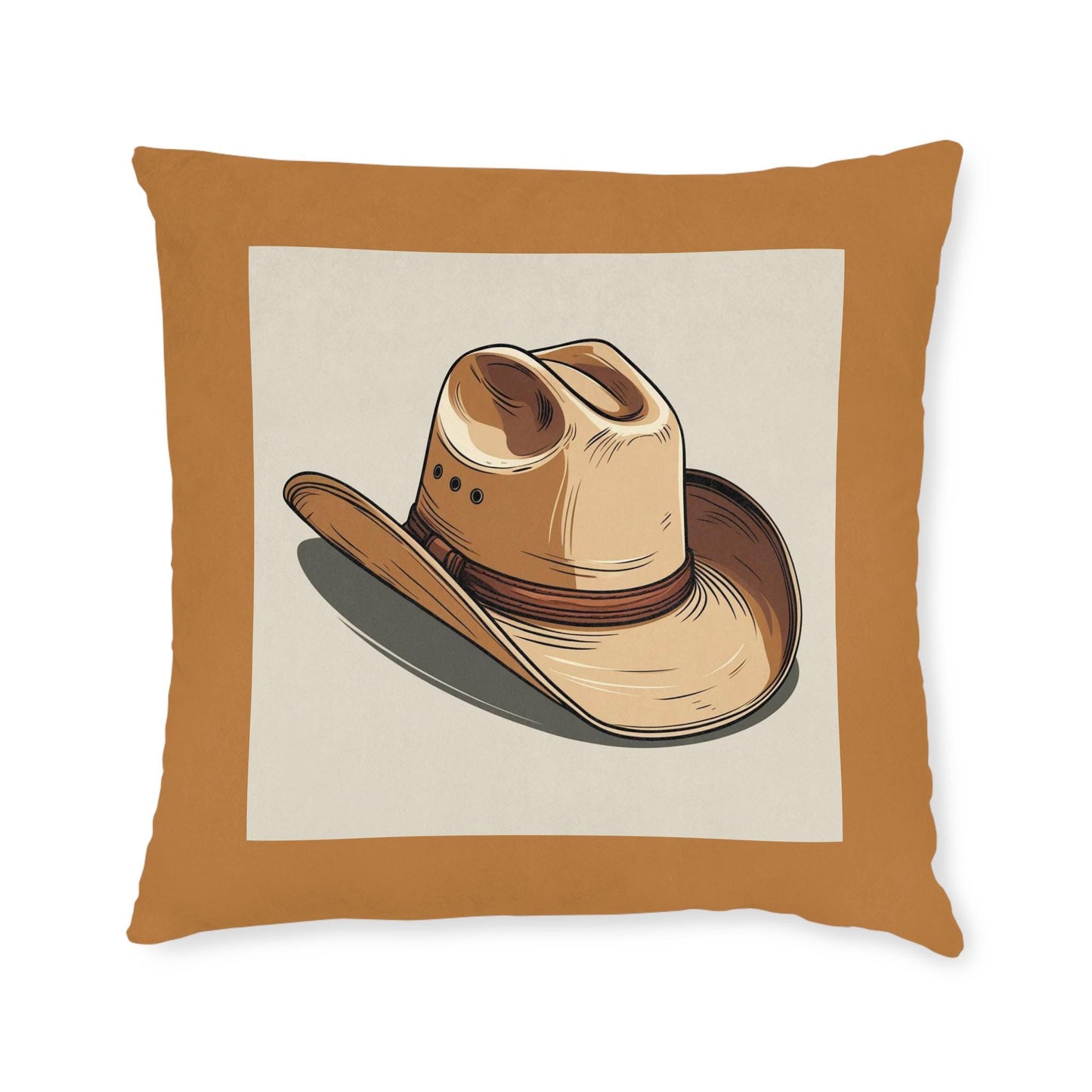 Western Cowboy Square Pillow - Jean LaTasse Design, Young Cowpoke Decor, Ranch Home Accent, Bunk Room Chair Cushion, Western Theme Decor