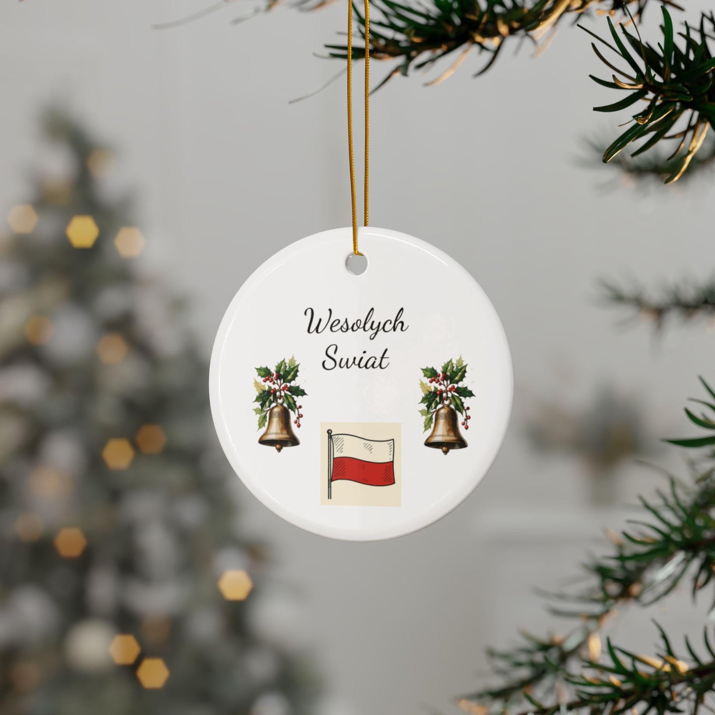 Ceramic Ornaments, Personalized Polish Christmas Design, Double-Sided (1pc, 3pcs, 5pcs, 10pcs), Holiday Decor, Christmas Ornaments, Polish