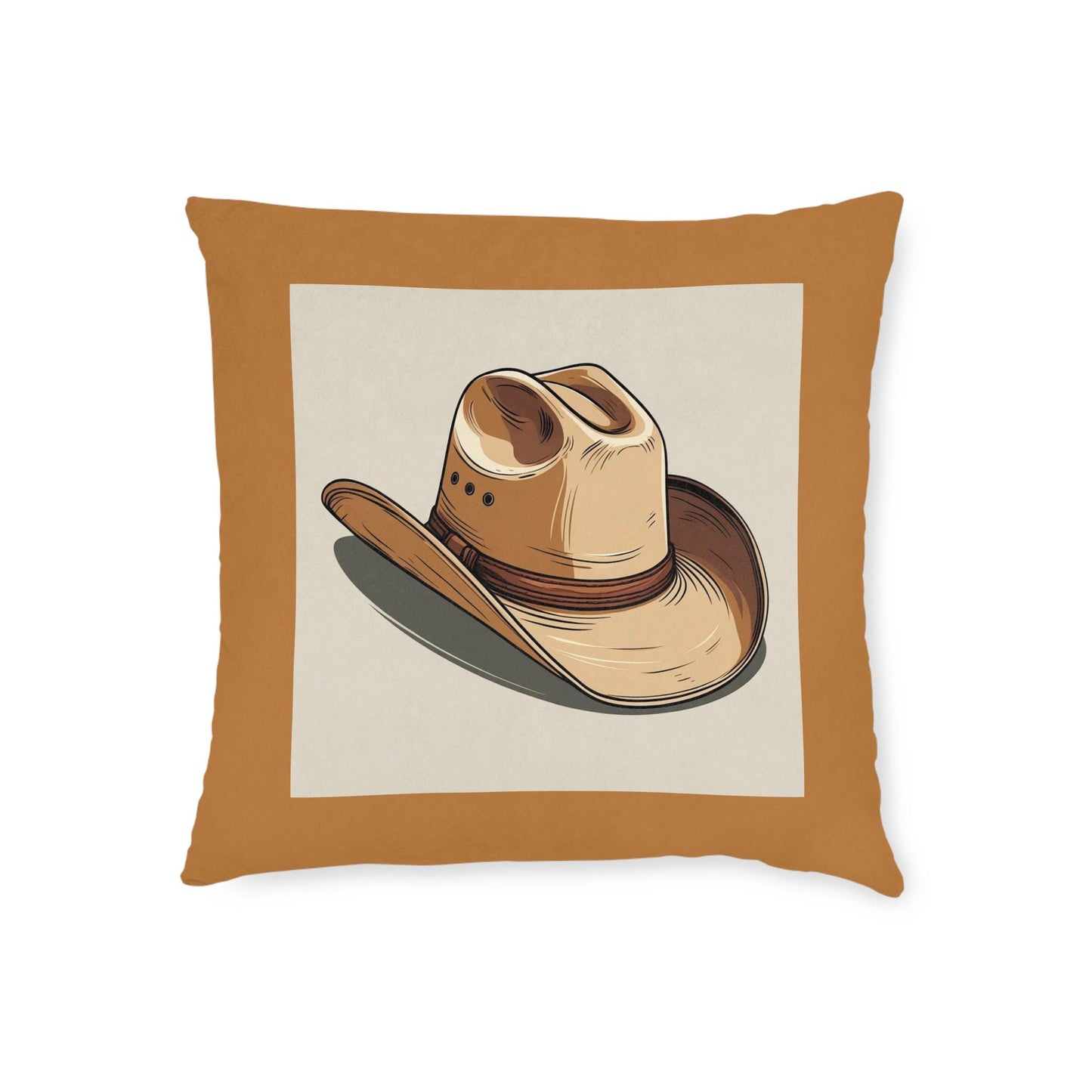 Western Cowboy Square Pillow - Jean LaTasse Design, Young Cowpoke Decor, Ranch Home Accent, Bunk Room Chair Cushion, Western Theme Decor
