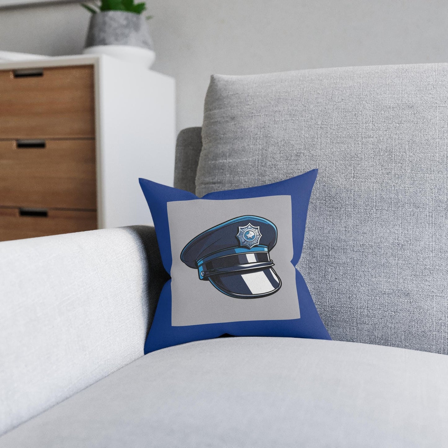 Square Pillow, Police Officer Decor, Law Enforcement Gift, Bedroom Accent, Jean LaTasse Design